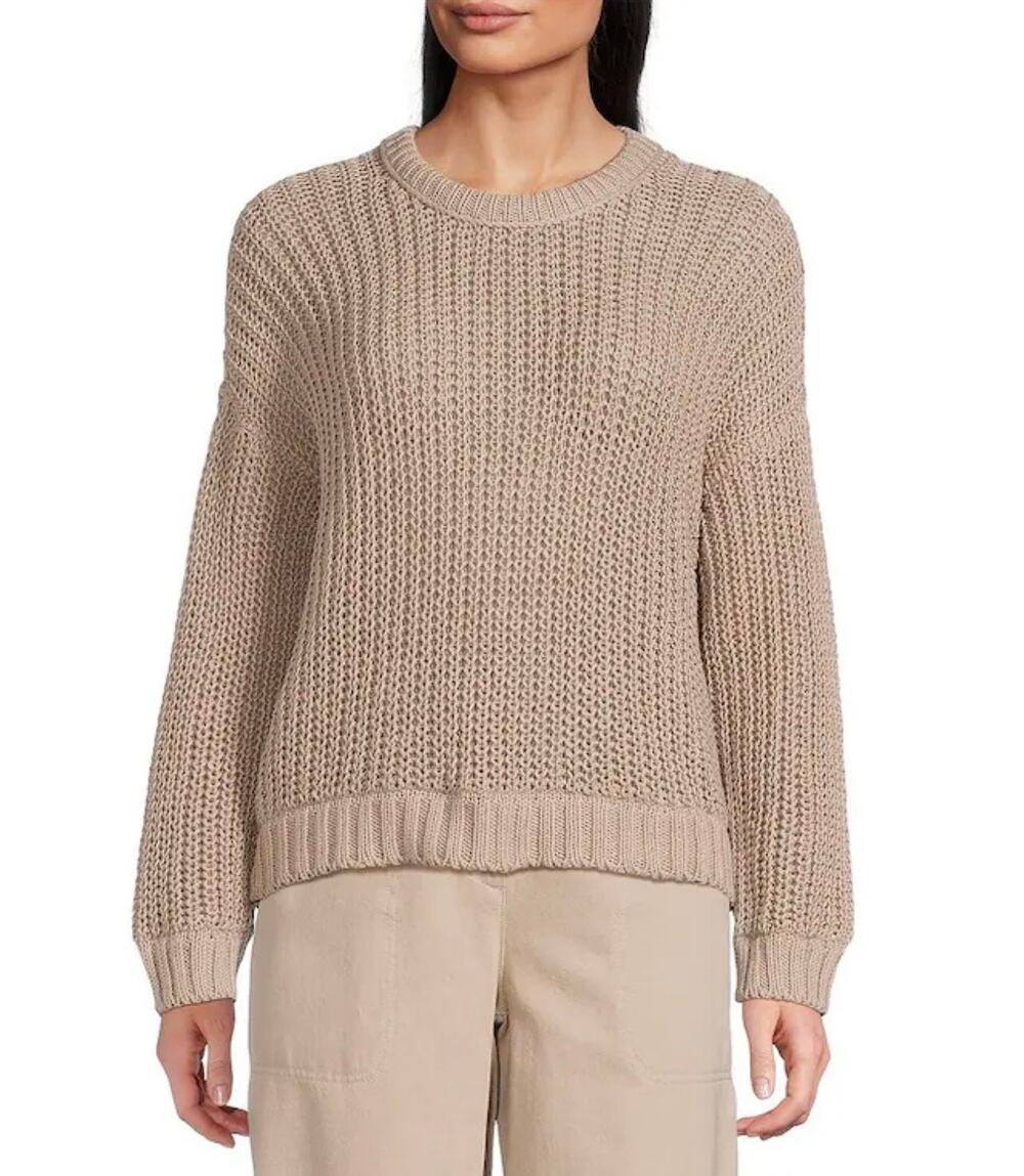 Eileen Fisher Organic Cotton Knit Sweater - Size Small